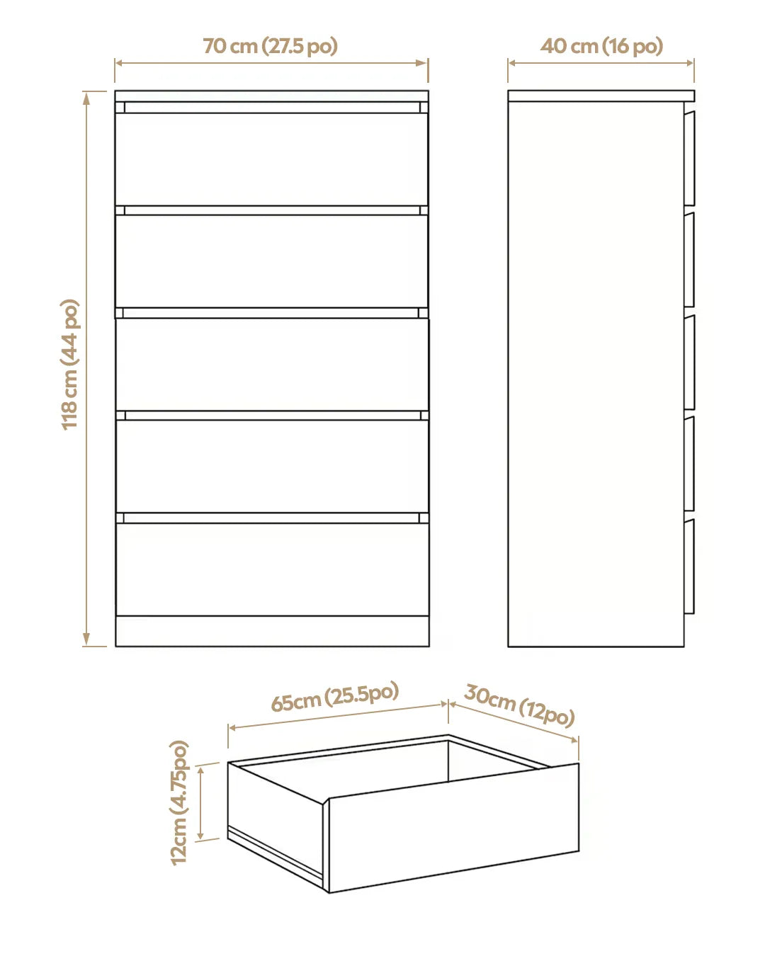 COMOD - 5-Drawer Dresser