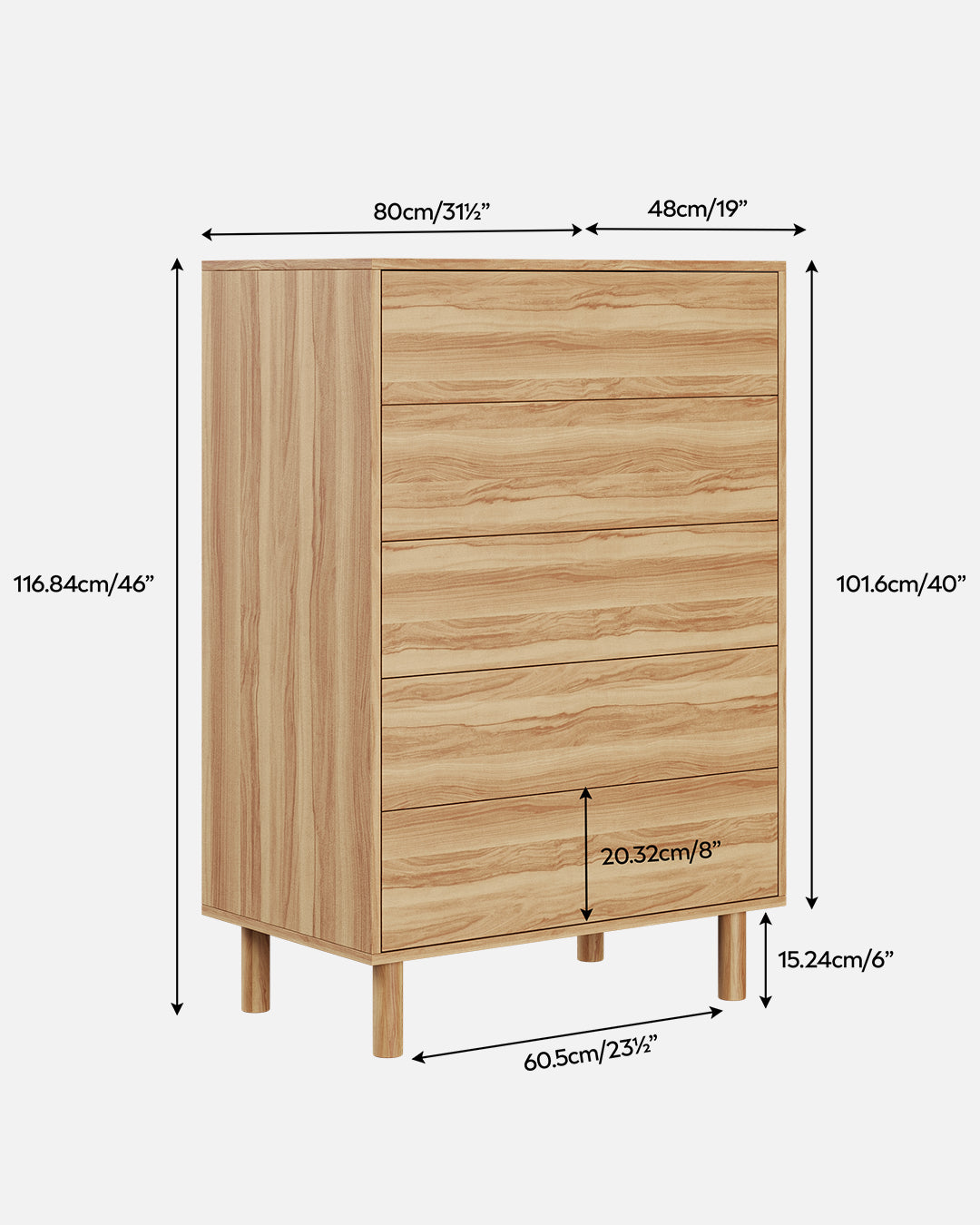 PŪRE - Commode 5 Tiroirs